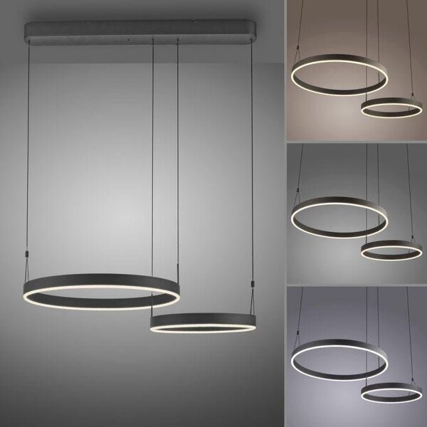 Paul Neuhaus Závěsné LED svítidlo ESKO, 46W, d. 90 cm, CCT 2700-5000K, dálkový ovladač