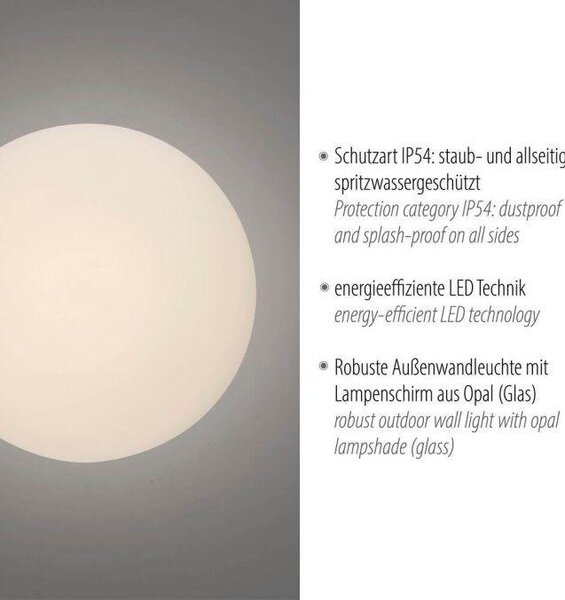 PN 9468-15 OLAF LED venkovní nástěnné a stropní svítidlo šedá 3000K - PAUL NEUHAUS