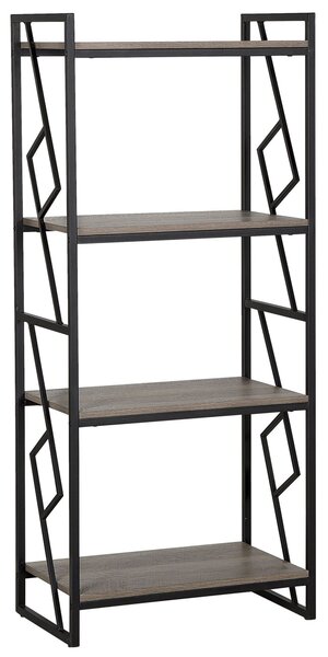 Knihovna se 4 policemi FORRES 143 cm Hnědá/Černá