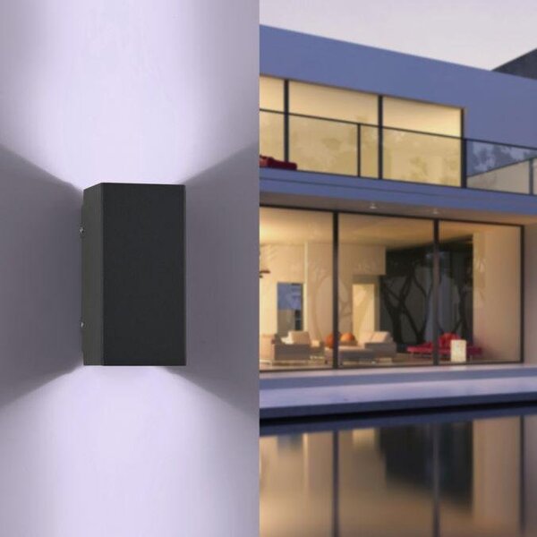 PN 9442-13 BLOCK LED venkovní nástěnné svítidlo antracit IP54 3000K - PAUL NEUHAUS