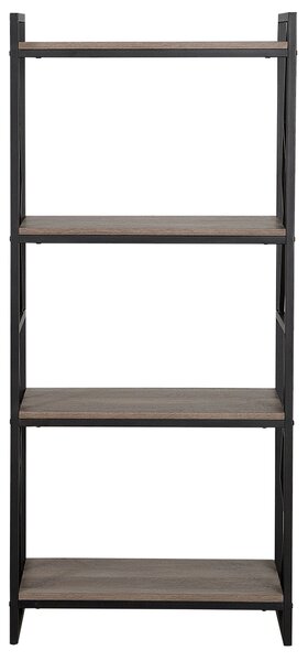 Knihovna se 4 policemi FORRES 143 cm Hnědá/Černá