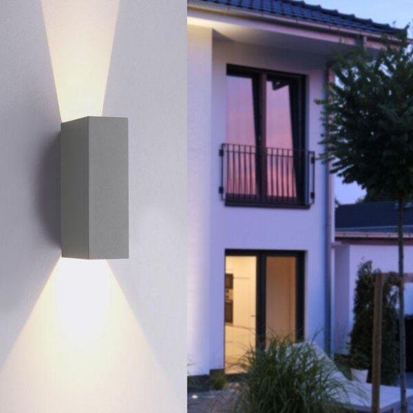 PN 9467-15 BLOCK LED venkovní nástěnné svítidlo šedá IP54 3000K - PAUL NEUHAUS