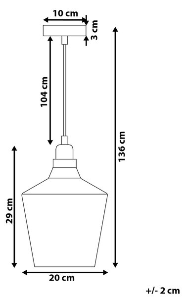 Závěsná lampa SANTON Sklo Zlatá