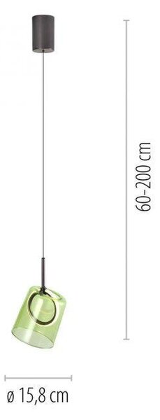Paul Neuhaus Závěsné LED svítidlo ZULA 7,5W, ø 15,8 cm, 3000K, nastavitelná výška Barva: Zelená