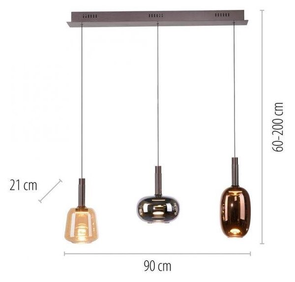 Paul Neuhaus Závěsné LED svítidlo IRIDES, 32W, d. 90 cm, 3000K stmívatelné SimplyDim a nastavitelnou výškou