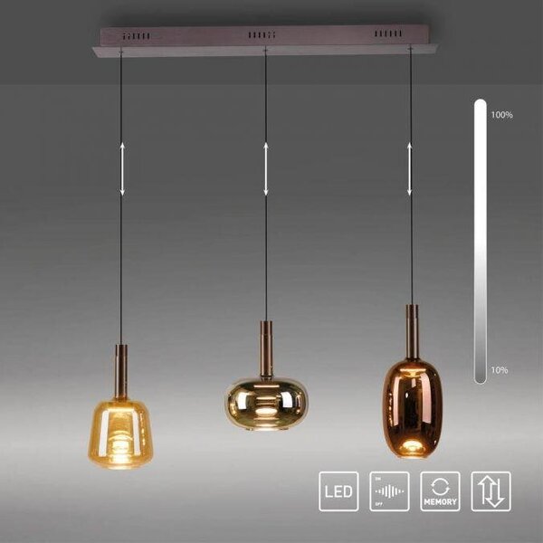 Paul Neuhaus Závěsné LED svítidlo IRIDES, 32W, d. 90 cm, 3000K stmívatelné SimplyDim a nastavitelnou výškou