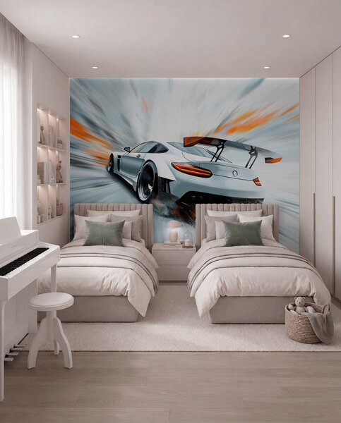 Fototapety dynamický sportovní vůz, který se řítí prostorem, Fototapety doprava, w04074 : uwalls.cz