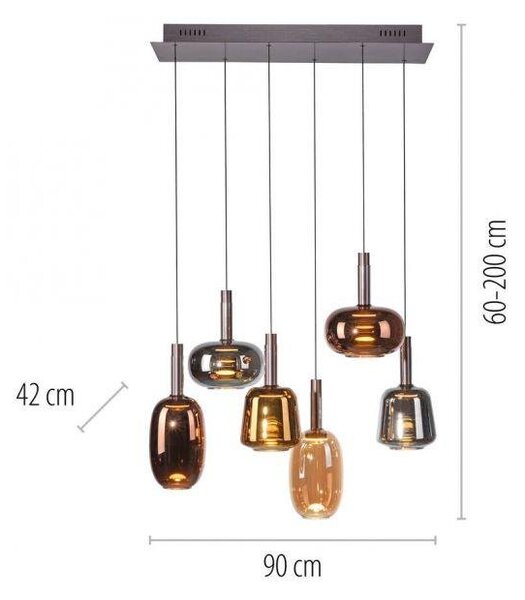 Paul Neuhaus Závěsné LED svítidlo IRIDES, 63W, d. 90 cm, 3000K stmívatelné SimplyDim a nastavitelnou výškou