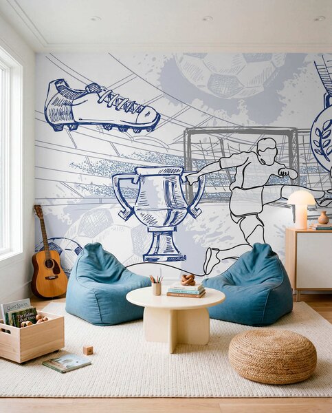 Fototapety Fotbalové atributy, Fototapety teen room, Fototapety fotbalové, w04108 : uwalls.cz
