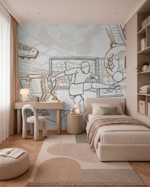 Fototapety Fotbalové atributy, Fototapety teen room, Fototapety fotbalové, w04108v1 : uwalls.cz