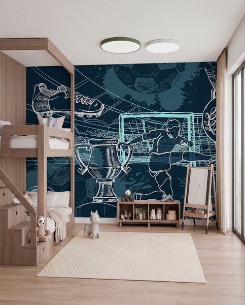 Fototapety Fotbalové atributy, Fototapety teen room, Fototapety fotbalové, w04108v2 : uwalls.cz