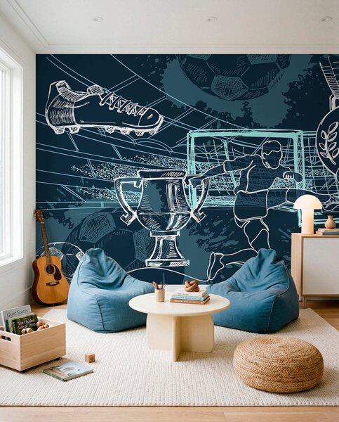 Fototapety Fotbalové atributy, Fototapety teen room, Fototapety fotbalové, w04108v2 : uwalls.cz