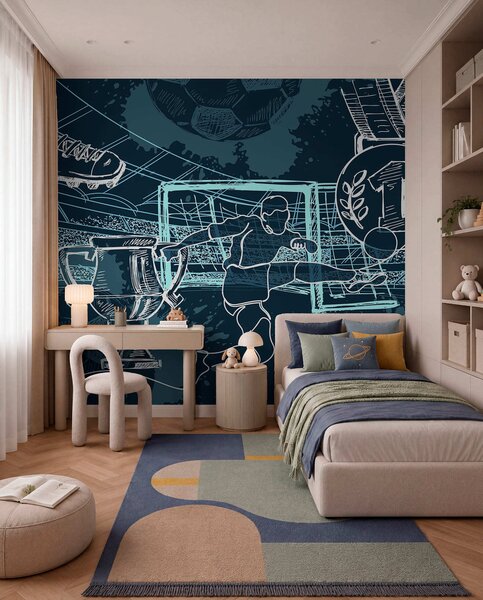 Fototapety Fotbalové atributy, Fototapety teen room, Fototapety fotbalové, w04108v2 : uwalls.cz