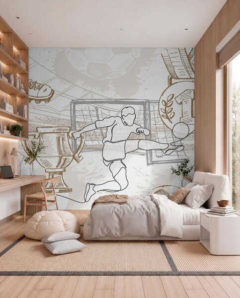 Fototapety Fotbalové atributy, Fototapety teen room, Fototapety fotbalové, w04108v1 : uwalls.cz