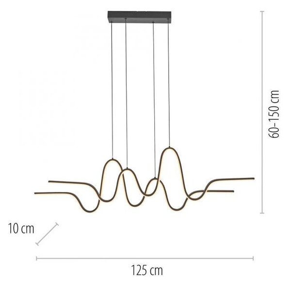 Paul Neuhaus Závěsné LED svítidlo ALTITUDE, 65W, d. 125 cm, 3000K stmívatelné