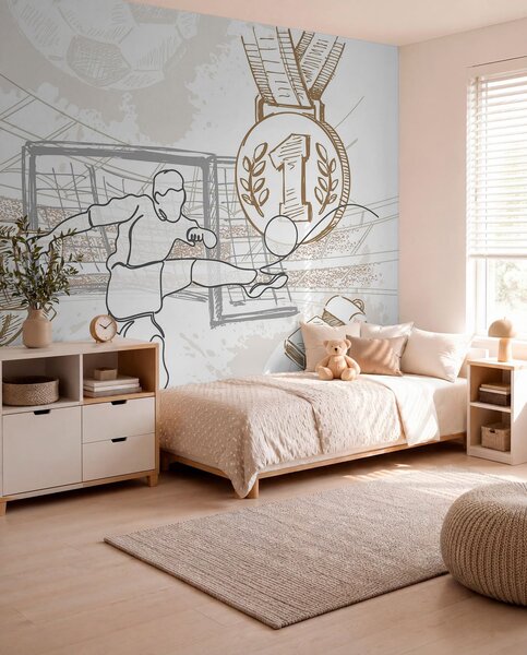 Fototapety Fotbalové atributy, Fototapety teen room, Fototapety fotbalové, w04108v1 : uwalls.cz
