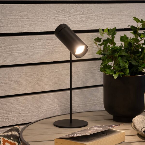Konstsmide LED stolní lampa Multi na baterie, černá, výška 30 cm, IP54, stmívatelný, Černá, Obývací pokoj / jídelna, Hliník, Moderní