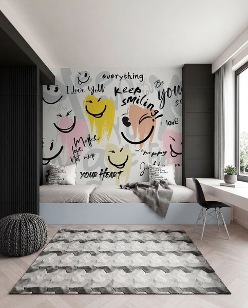 Fototapety Emotikony a nápisy, Fototapety teen room, w04174 : uwalls.cz