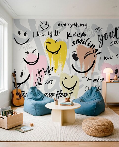 Fototapety Emotikony a nápisy, Fototapety teen room, w04174 : uwalls.cz