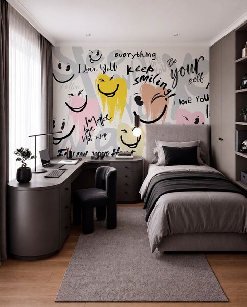 Fototapety Emotikony a nápisy, Fototapety teen room, w04174 : uwalls.cz