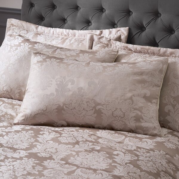 Béžové damaškové povlečení na jednolůžko 135x200 cm Damask Jacquard – Catherine Lansfield