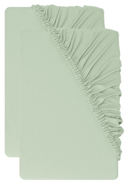 Livarno® Sada žerzejových napínacích prostěradel, 90-100 x 200 cm, 2dílná (zelená) (100401460002)