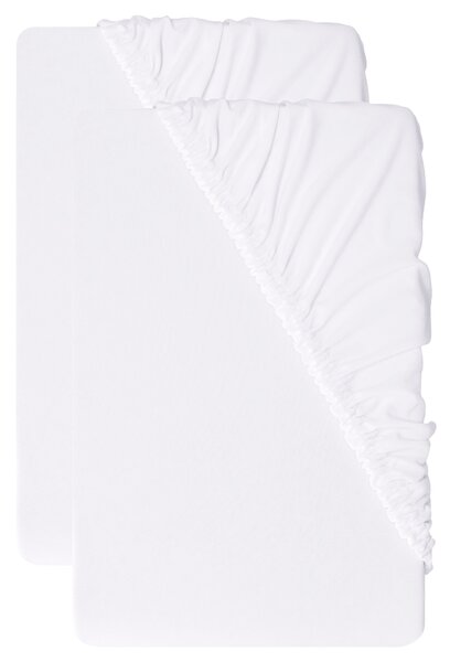 Livarno® Sada žerzejových napínacích prostěradel, 90-100 x 200 cm, 2dílná (bílá) (100401460003)