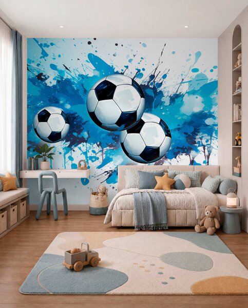 Fototapety Fotbalové míče, Fototapety teen room, Fototapety fotbalové, w04373 : uwalls.cz