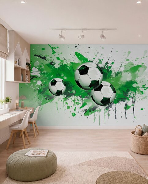 Fototapety Fotbalové míče, Fototapety teen room, Fototapety fotbalové, w04373v1 : uwalls.cz
