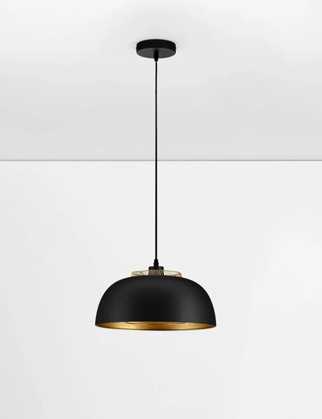 LED černo-zlatý moderní lustr Sqube