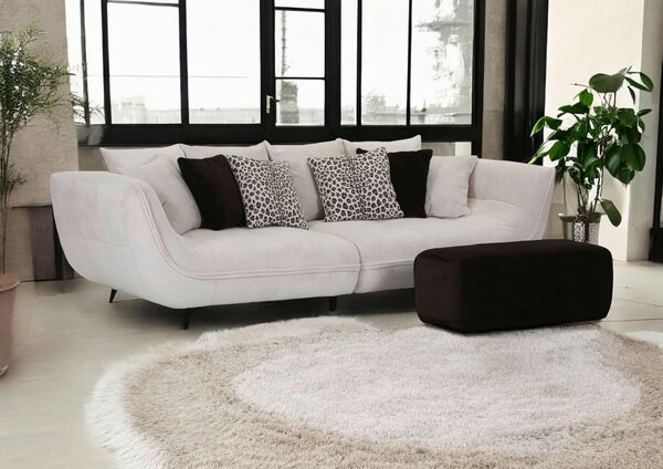 POHOVKA BIG SOFA, textil, krémová, černá, bílá Stylife - Pohovky