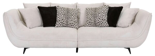 POHOVKA BIG SOFA, textil, krémová, černá, bílá Stylife - Pohovky