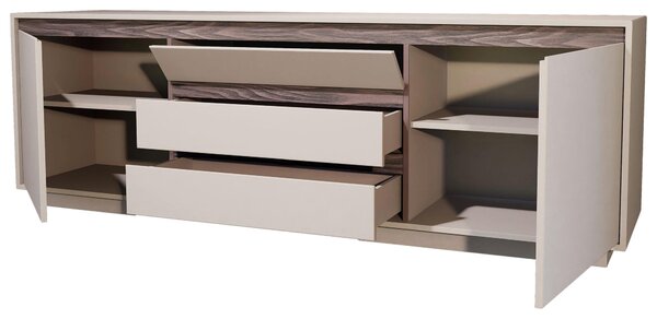 NÍZKÁ KOMODA, barvy ořechu, kašmírová, 190/64/45 cm Stylife - TV stolky & komody pod TV
