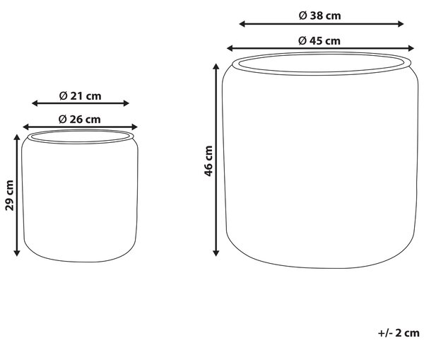 Sada 2 květináčů BRODIEA 26/45 cm Umělý ratan Černá