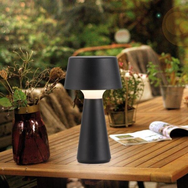 LD 19260-18 ABERA LED stolní lampa na baterie černá dotykový stmívač IP54 USB vnitřní i venkovní použití 3000K - JUST LIGHT