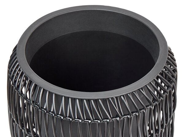 Sada 2 květináčů BRODIEA 26/45 cm Umělý ratan Černá