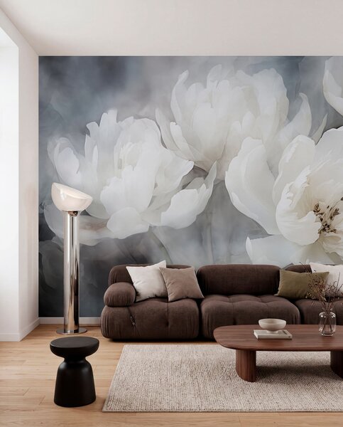 Fototapety Bílé květy na mlhavém, jemném pozadí, Fototapety květiny, w04441 : uwalls.cz