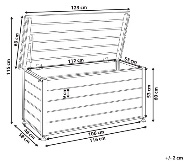 Úložný box CAMPALTO 123 cm 60 cm Bílá