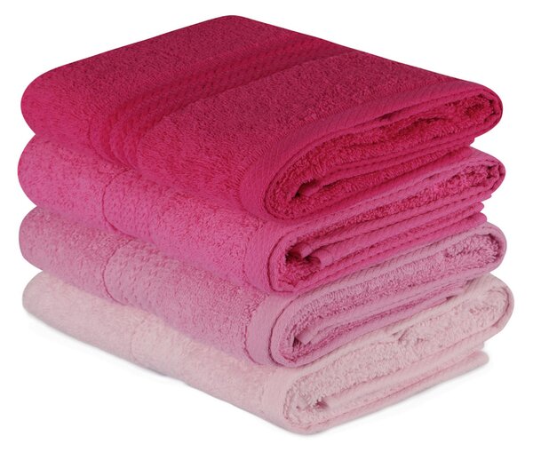 SADA RUČNÍKŮ, 50/90 cm, růžová, pink, světle růžová, tmavě růžová - Ručníky, Online Only