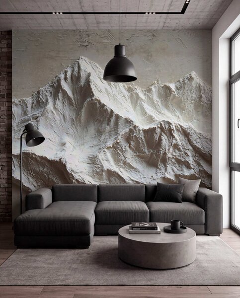 Fototapety Reliéfní hory ve světlých tónech s texturou, Fototapety příroda, w04396 : uwalls.cz
