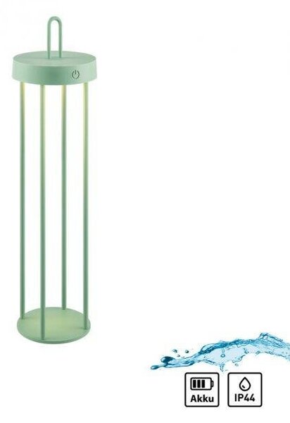 LD 19301-43 ANSELM LED stolní lampa na baterie zelená 50cm dotykový stmívač IP44 zahradní svítidlo 2700K - JUST LIGHT