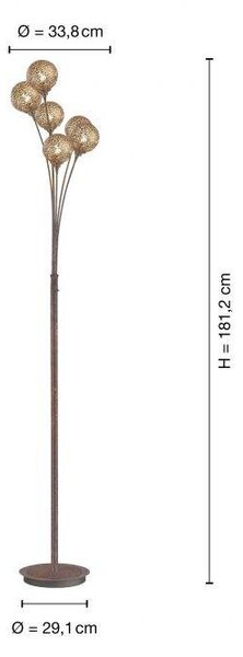 Paul Neuhaus Stojací lampa GRETA, 6xG9, v. 181 cm