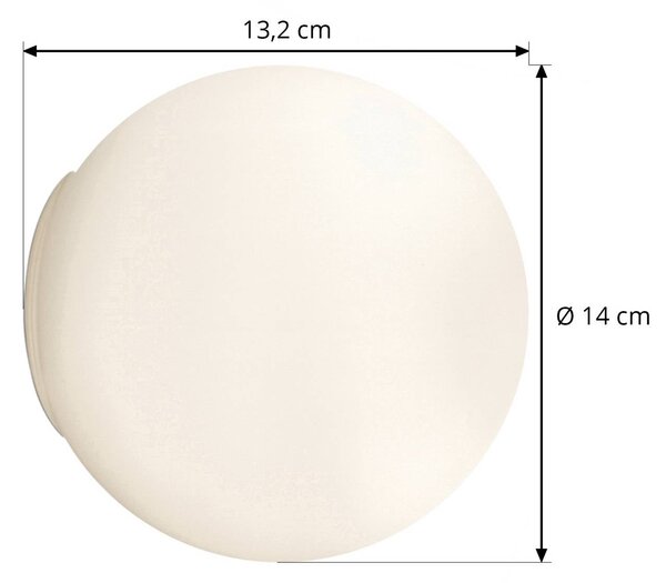 Artemide Nástěnné světlo Dioscuri, IP44, Ø 14 cm, stmívatelný, Bílá / opál, Chodba, Sklo, Design, Koule