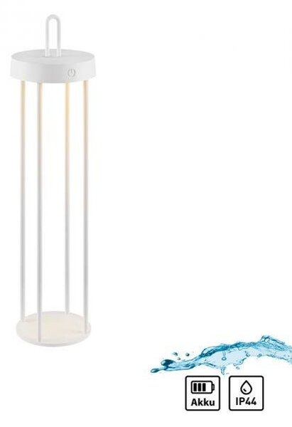 LD 19301-16 ANSELM LED stolní lampa na baterie bílá 50cm dotykový stmívač IP44 zahradní svítidlo 2700K - JUST LIGHT