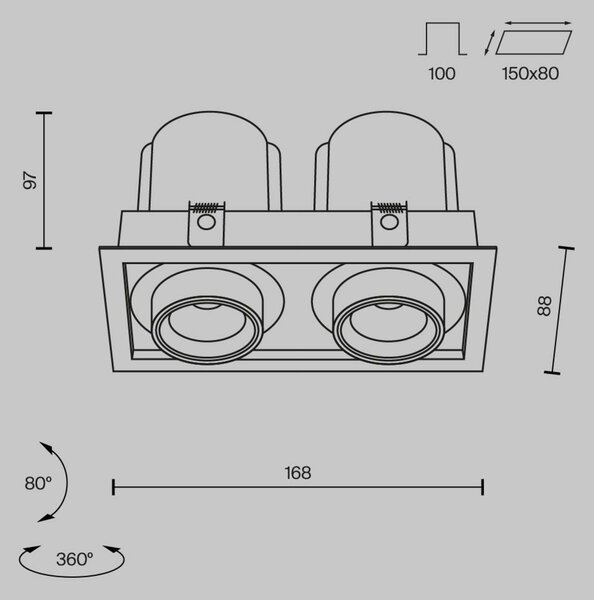 MAYTONI Vestavné svítidlo Hidden 20W IP 20 DL095-02-10W3K-B