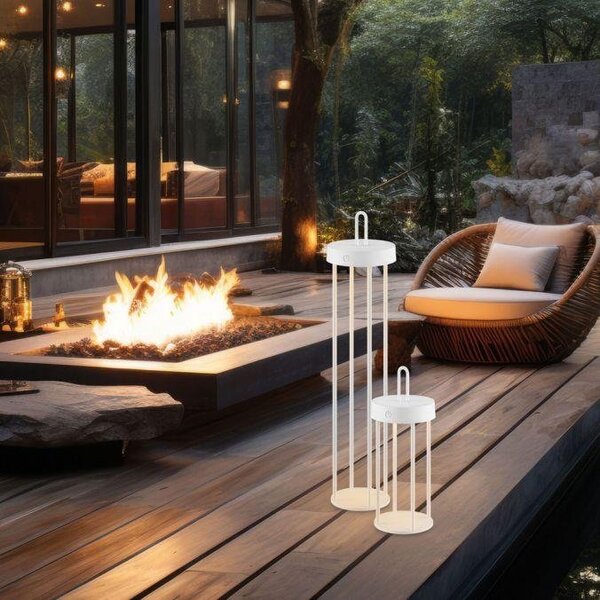LD 19301-16 ANSELM LED stolní lampa na baterie bílá 50cm dotykový stmívač IP44 zahradní svítidlo 2700K - JUST LIGHT