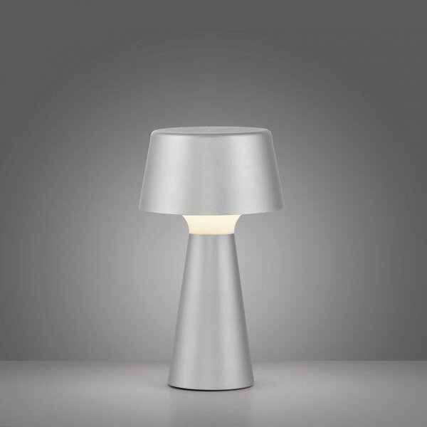LD 19260-21 ABERA LED stolní lampa na baterie stříbrná dotykový stmívač IP54 USB vnitřní i venkovní použití 3000K - JUST LIGHT