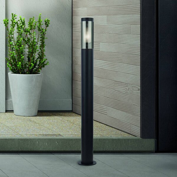 Searchlight Osvětlení cesty Batton, IP44, černé, výška 90 cm, kovové, stmívatelný, Černá, Hliník, Moderní