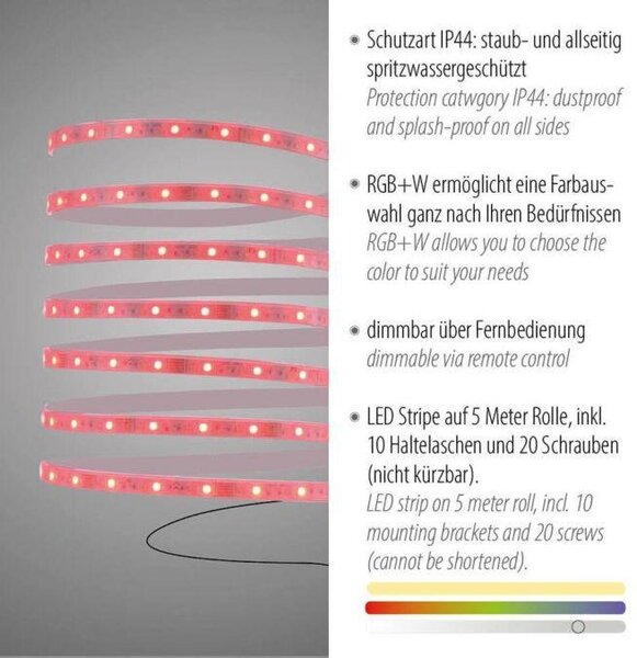 LD 18950-70 TEANIA LED pásky vícebarevné 5 m s dálkovým ovladačem stmívatelné RGB RGB/3000K - JUST LIGHT