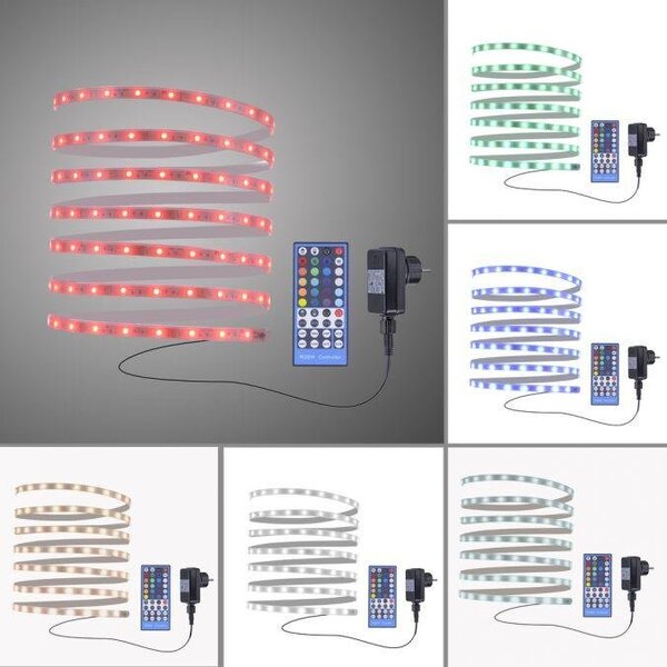 LD 18950-70 TEANIA LED pásky vícebarevné 5 m s dálkovým ovladačem stmívatelné RGB RGB/3000K - JUST LIGHT